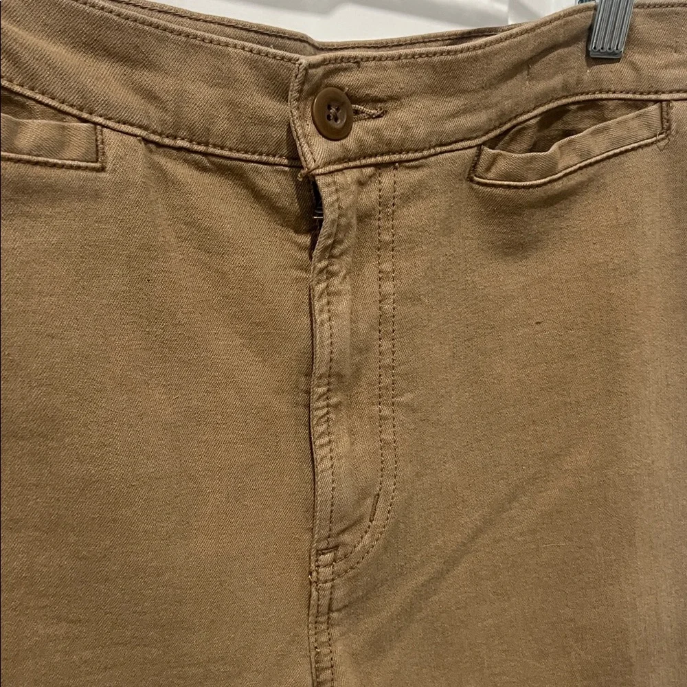 Madewell Women's Tan Emmet Wide Leg Crop Pants Size 29 - Picture 3 of 9